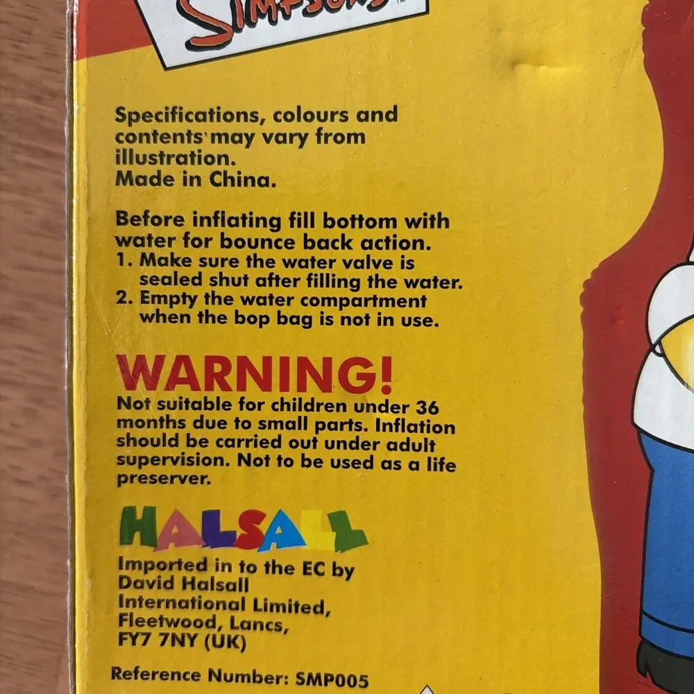 The Simpsons Homer Inflatable Bop Bag Boxed Vintage 2000 New